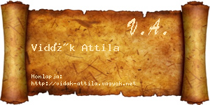 Vidák Attila névjegykártya